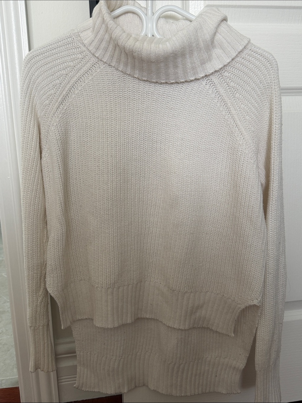 Women's Cream Turtleneck Sweater - Cozy Knit Pullover